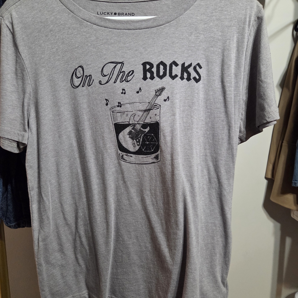 Lucky Brand Light Gray 'On The Rocks' Tee